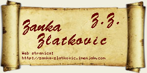 Žanka Zlatković vizit kartica